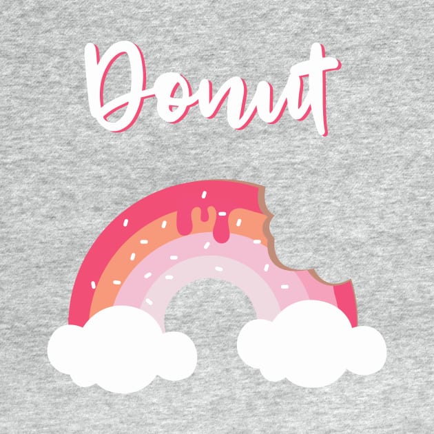 Strawberry Donut Rainbow Heaven - A bite of Donut - Feel like Heaven by thewishdesigns